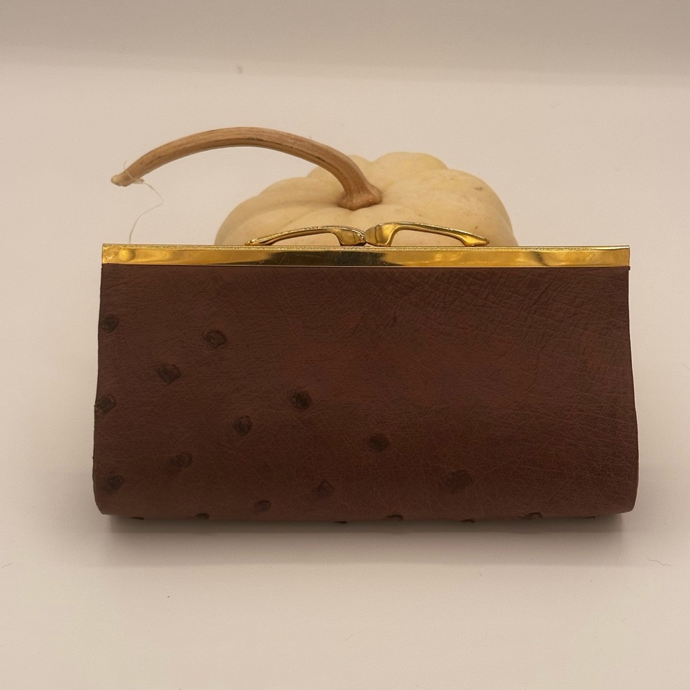 Vintage Ostrich leather snap purse